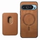 thumbnail image 3 of Funda de Cuero Magnética con Tarjetero para Google Pixel 9 Pro XL Cubierta Delgada Marrón, 3 of 5