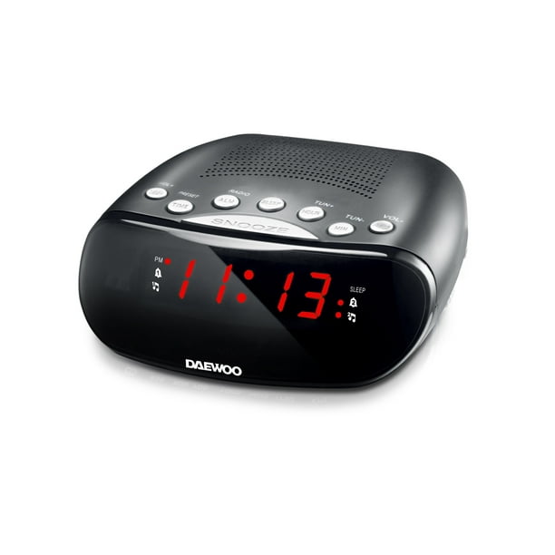 Radio Despertador Recargable 2banda Am/fm Negro Daewoo Di-a1