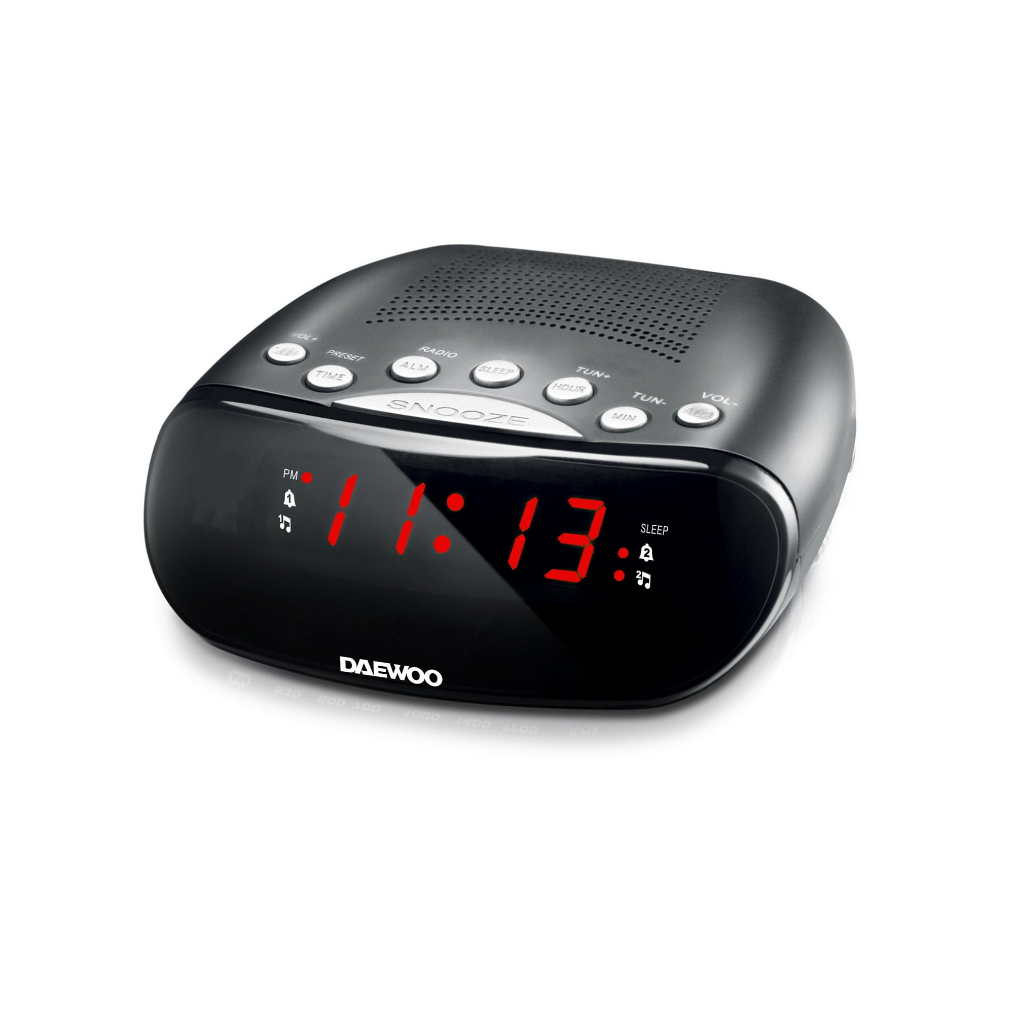 Radio Despertador Recargable 2banda Am/fm Negro Daewoo Di-a1