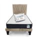 thumbnail image 1 of Cama Plaza y Media con Colchon + Pack de Almohadas Tapizado en Lino Beige, 1 of 4