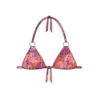 Samia - Bikini Triangulo Argolla Estampado Naranja S