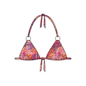 Samia - Bikini Triangulo Argolla Estampado Naranja S