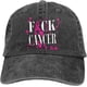 thumbnail image 1 of Gorra de béisbol ajustable de tela vaquera con cierre a presión para hombre y mujer con la frase "Fuck Cancer", 1 of 4