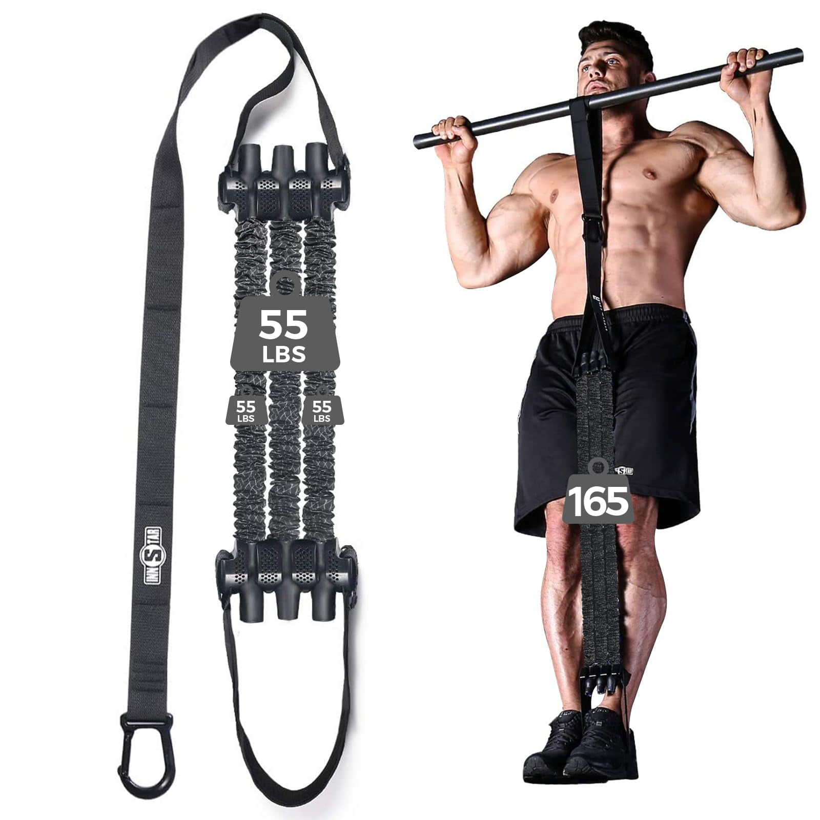 Banda De Resistencia Innstar Pull Up Assistance 75-120 Kg Negra