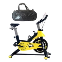 Basko Fitness - Bicicleta Spinning Black/Yellow + Bolso Deportivo
