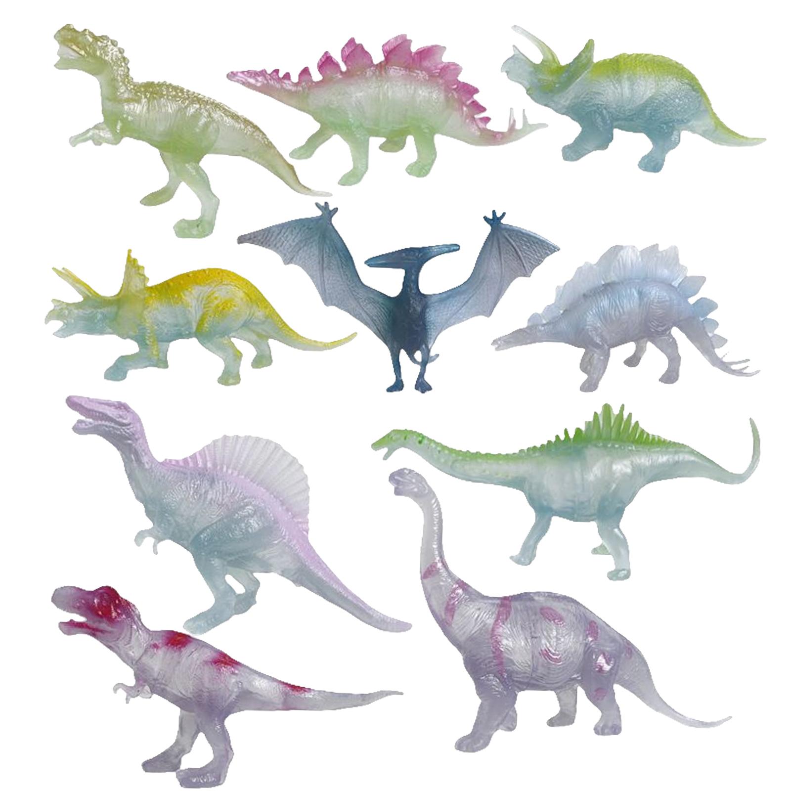 Magideal - 10 Uds., Modelo De Dinosaurio Luminoso Surtido, Animal Oscuro Para Decoración De Escritorio, Accesorio De Enseñanza, Juguete Educativo, Suministros Pa