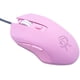 thumbnail image 1 of Ratón para juegos con clic silencioso, retroiluminado, óptico, ergonómico, con cable USB, 2400 DPI, 6 botones, 4 disparos, para PC, portátil, escritorio, Mac (rosa), 1 of 7