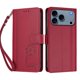 thumbnail image 3 of Funda Cartera Trébol para iPhone 17 Pro con Ranuras Tarjetas y Carga Inalámbrica Rojo, 3 of 6