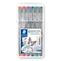 Bolígrafos De Línea De Pigmento Staedtler 30803-Ssb6 Colores Surtidos 0,3 Mm