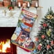 thumbnail image 1 of Sagwa la Gatita Siamesa China Tema: Calcetines de Navidad, fino lino blanco para colgar en escaleras y chimenea, decoración navideña para el hogar, regalo de Navidad.54cm×38cm, 1 of 5