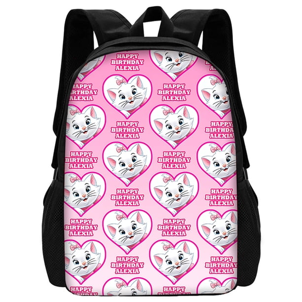 3 pcs set Cartoon Maries Cat Child School Backpack with Lunch Bags ,Pencil Bags ,Cartoon School Bags for Boys Girls Best Gift