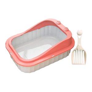 Ioensy - Bandeja De Arena Para Gatos Para Gatos De Interior, Bandeja De Arena Portátil Con Parte Superior Abierta, Color Rosa