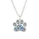 thumbnail image 1 of Collar Plata 925 Huella De Pata Con Cristal Blanco, Turquesa Y Azul, 1 of 2