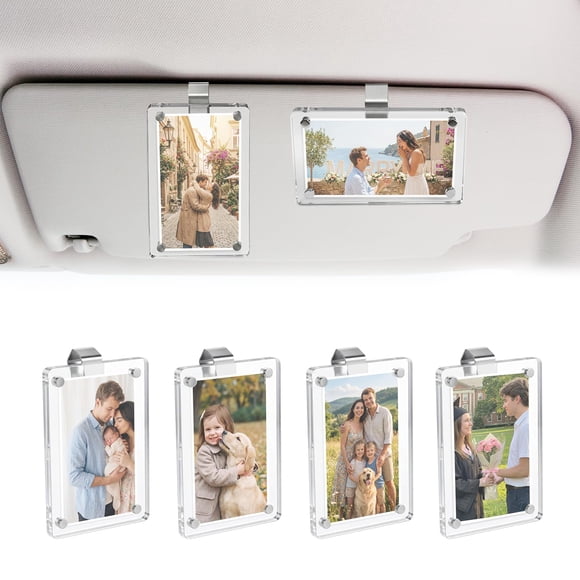 Soporte magnético para fotos de coche CHOSMOYI – Pack de 4 para visera