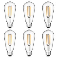 Bombillas Led Gozelux Vintage Edison De 6 W, 2700 K, E26, Regulables, Paquete De 6