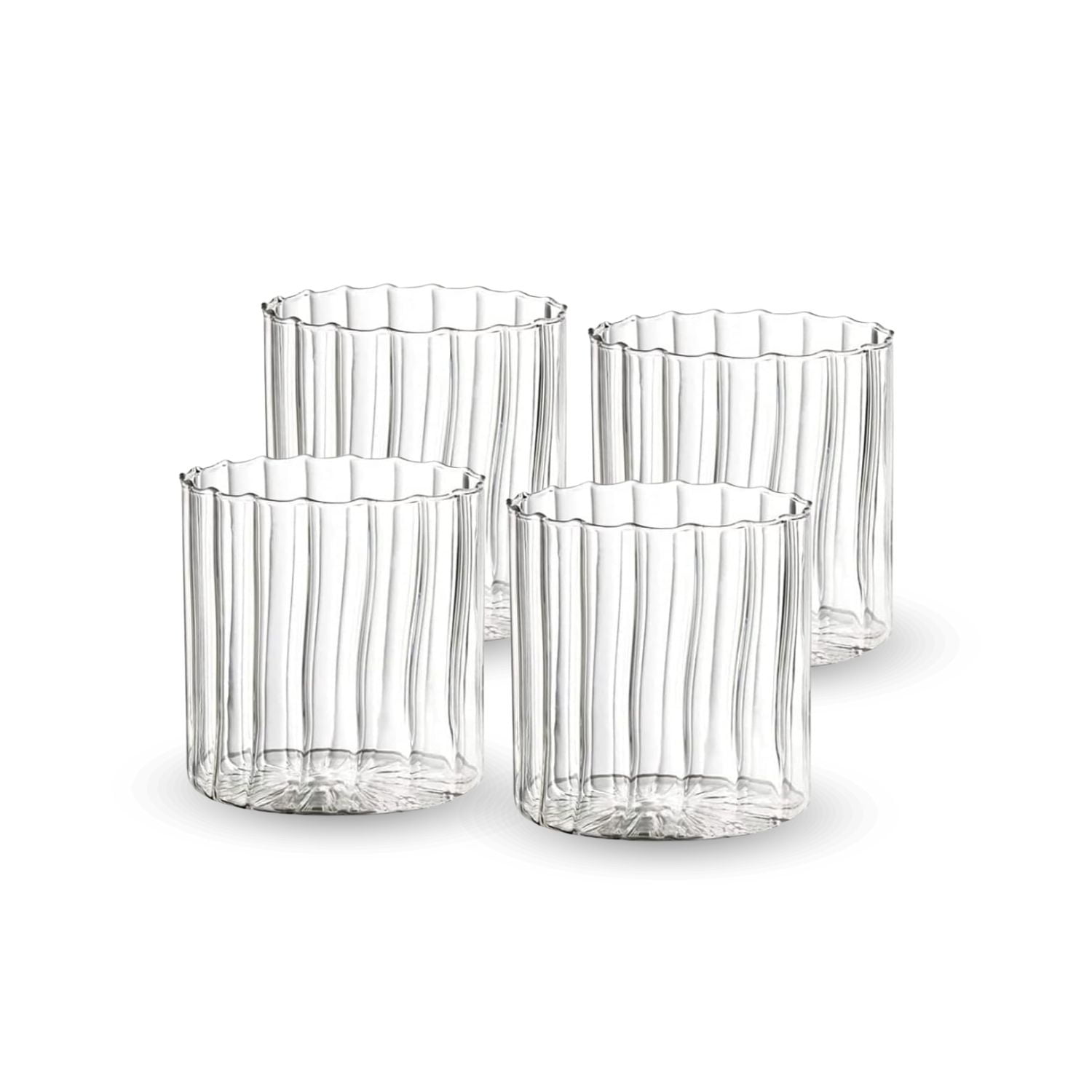 Santú Home & Deco - Set 4 Vasos Vidrio Vertical Chic 180ml