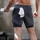 thumbnail image 3 of Bañador de hombre con forro de compresión, pantalones cortos de baño 2 en 1, 3 of 5