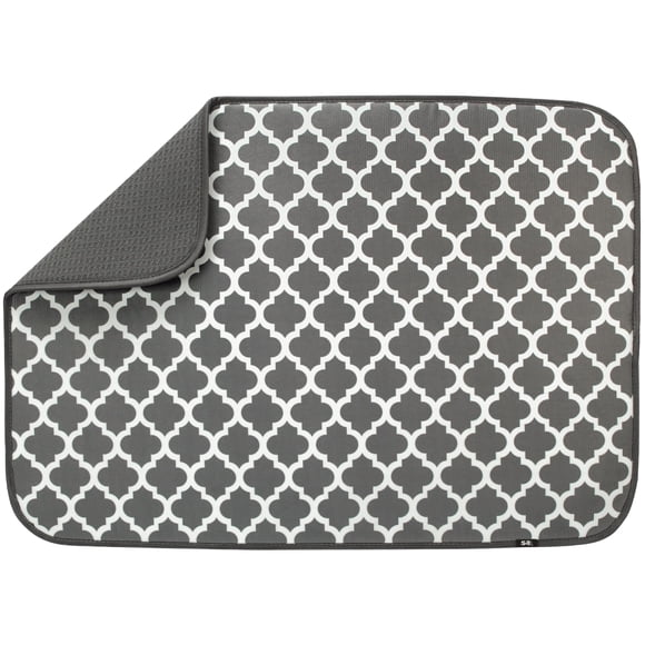 Alfombrilla para secar platos S&T INC. Microfibra absorbente XL de 45 x 60 cm