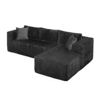 M&Ms - 105"" L-Shaped Modular Compression Sofa, Plush Upholstery, All-Foam Structure (No Springs), Vacuum-Packed, Space-Saving For Living Room, Bedroom, Apartment (Left Chaise)