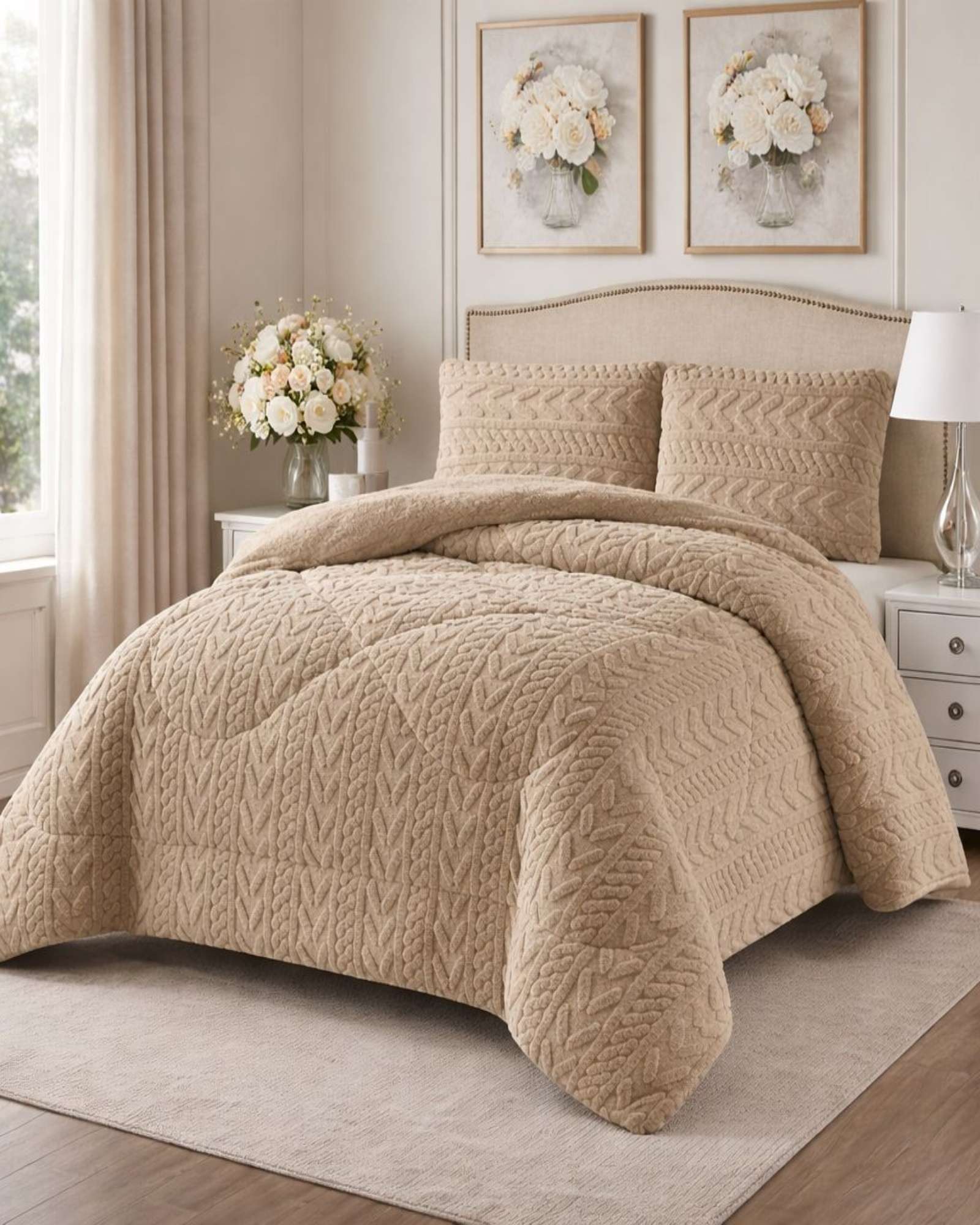 Tengfei - Cubrecama Con Chiporro Elegante Para Invierno King Diseño 2026