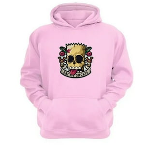 Genérico - Polerón Canguro Eat My Shorts Rosa Talla Xs Unisex