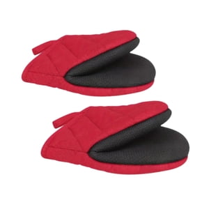 Bothyi - 2 Piezas De Horno Corto Mitts Mittenos De Horno De Cocina Para Cocción De Barbacoa Microondas Rojo