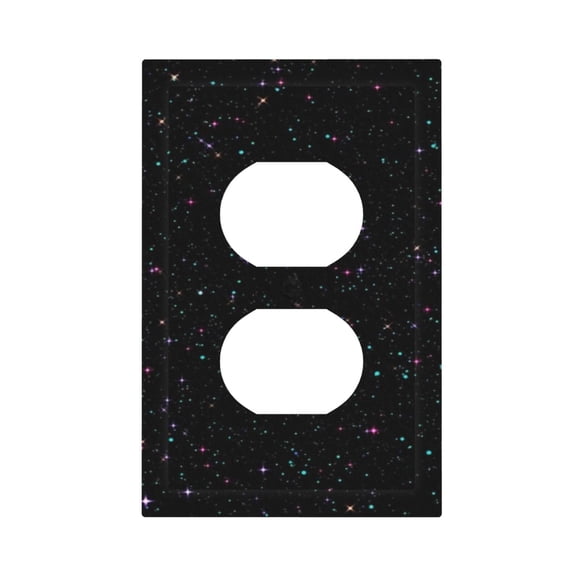 Tapa decorativa para enchufe Oilbiexn Cosmic Sparkle Galaxy Black