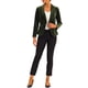 thumbnail image 2 of INSPIRE CHIC Blazer de Terciopelo para Mujer Color Sólido Cuello Chal Una Botón Traje para Trabajar XS Verde Oliva, 2 of 6