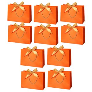 Bothyi - 10 Bolsas De Regalo Para Fiestas, Papel Grueso Reutilizable Para Celebraciones, Fiestas, Baby Shower, Naranja Xs