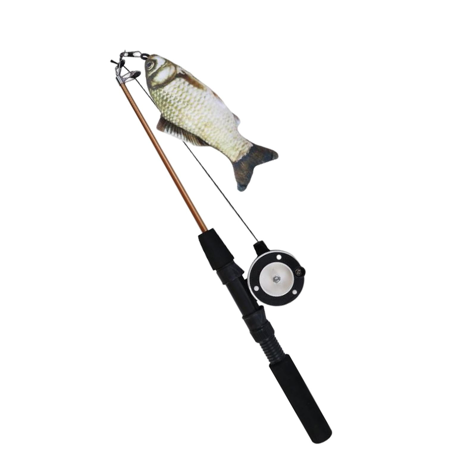 Magideal - Cat Teaser Toy Entrenamiento Ajustable Caña De Pescar Retráctil Interactiva , La Carpa Herbívora