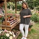 thumbnail image 2 of Agnes Orinda Mujeres Tallas Grandes Blusas a Rayas Cuello Redondo Manga Corta Camisetas con Abertura Lateral Verano Casual Blusa 1X Negro, 2 of 8