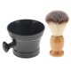 thumbnail image 4 of Brocha de afeitar de cerdas de madera natural con taza de plástico Taza Juego de tazón para hombres, 4 of 5