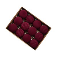 Magideal - 12 Piezas De Adornos De Bolas De Navidad, Decoraciones Navideñas, Fáciles De Usar, Decoración Navideña Única, Decorativa Para Celebraciones Navideñas Rojo Oscuro