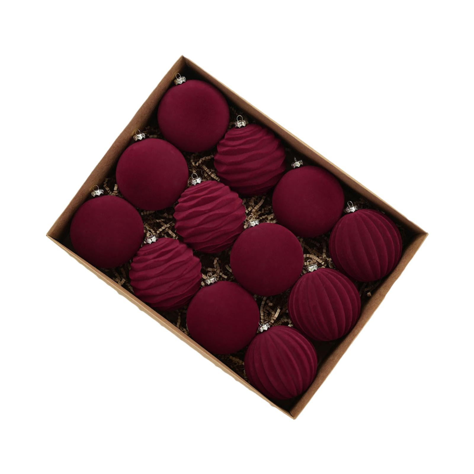 Magideal - 12 Piezas De Adornos De Bolas De Navidad, Decoraciones Navideñas, Fáciles De Usar, Decoración Navideña Única, Decorativa Para Celebraciones Navideñas Rojo Oscuro