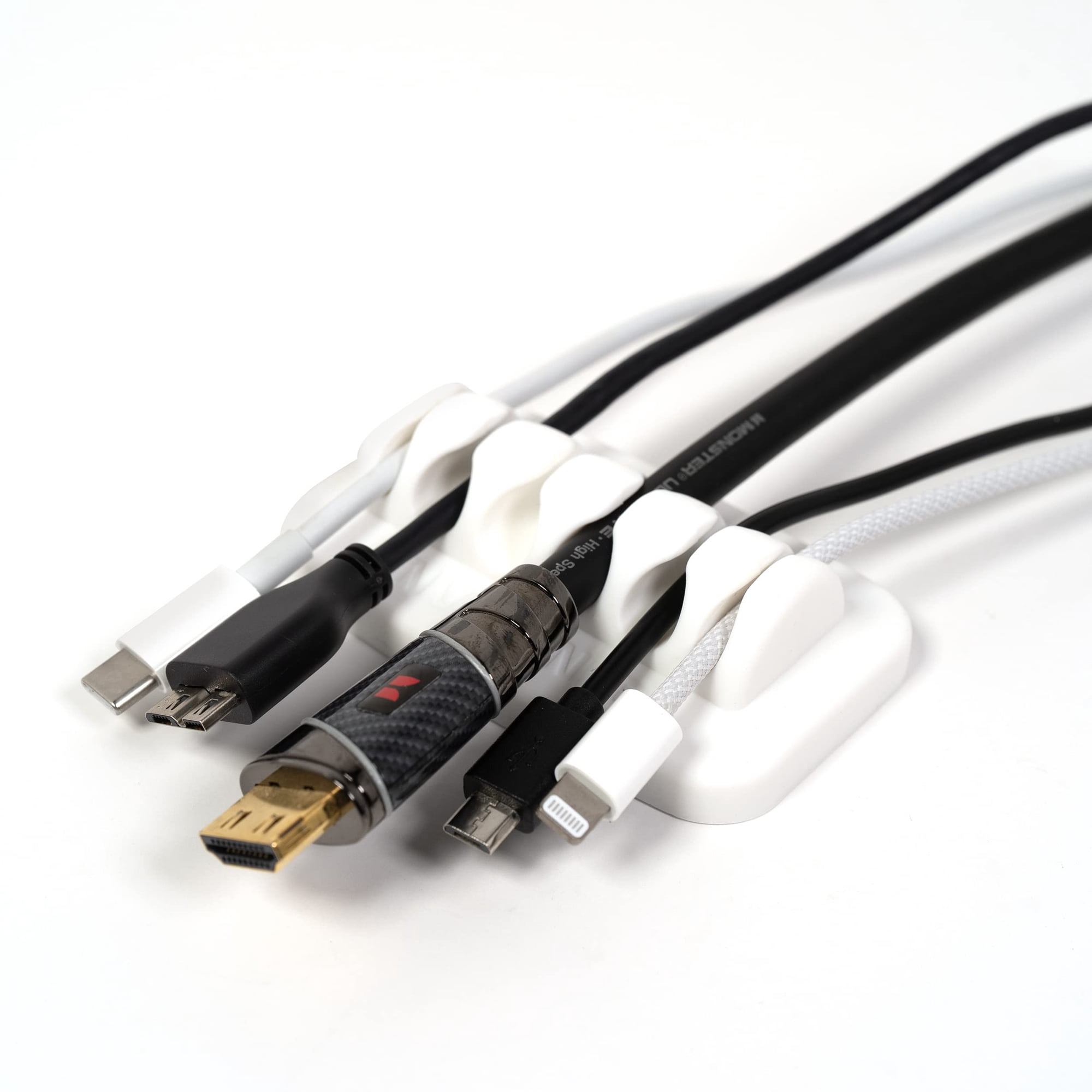Organizador De Cables Para Escritorio Envisioned De Silicona Con Peso, Blanco