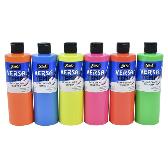 Pintura tempera Sax surtida fluorescente - 6 colores