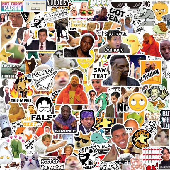 Paquete de pegatinas Puraesla, 306 unidades, divertidos memes de vinilo para portátil