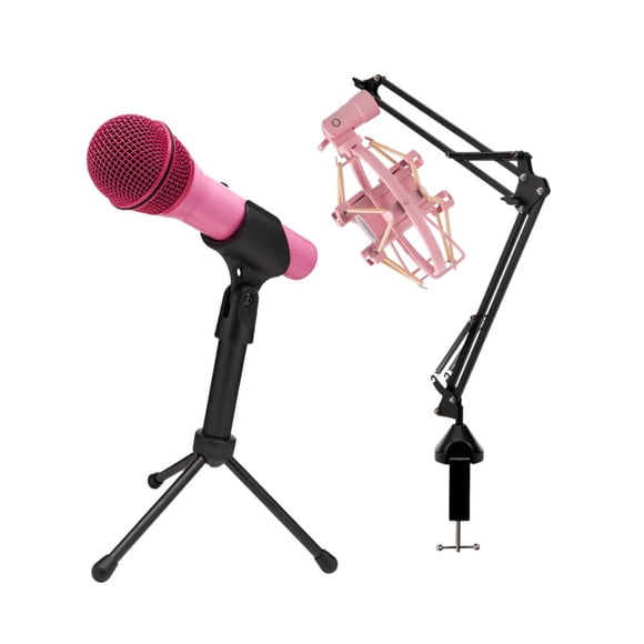 Micrófono SAMSON Q2U USB XLR Cardioide Rosa Paquete