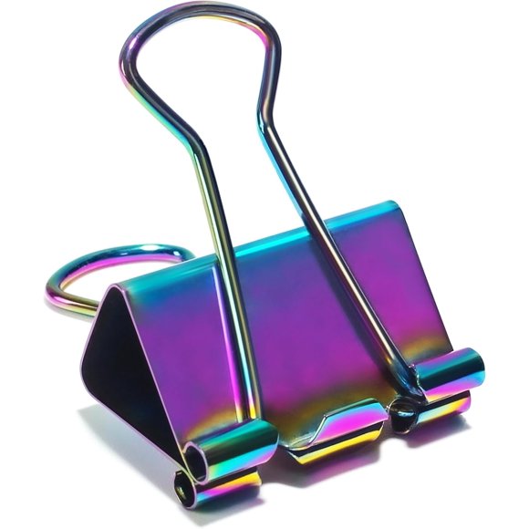 Clips de carpeta QUJUFIND 32 mm Pack de 6 Arcoíris