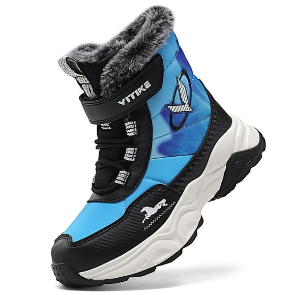 Botas de senderismo VITUOFLY para niños y niñas, color azul cálido para invierno, talla 5