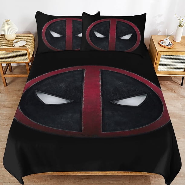 Deadpool Bedding Sets Ultra Soft Skin-Friendly Duvet Cover 3 Piece, Cute Comforter Cover Bed Set for Boys Girls Kids