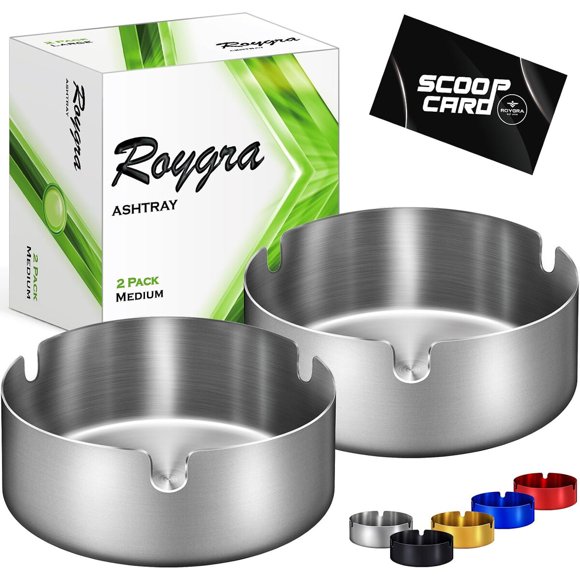 Roygra 2PCS Ash Tray, cenicero para exterior y patio