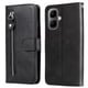 thumbnail image 2 of Funda tipo cartera para Infinix smart 10 4G con bolsillo con cremallera y ranuras para tarjetas – Función de soporte Negro, 2 of 5
