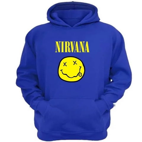 Genérico - Polerón Canguro Nirvana Azul Talla L Unisex