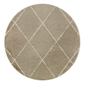 Modalfo - Alfombra Redonda Florida Beige 240 X 240 Cm