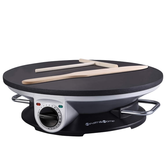 Crepera Health and Home, sin bordes, 33 cm, eléctrica, 1000 W