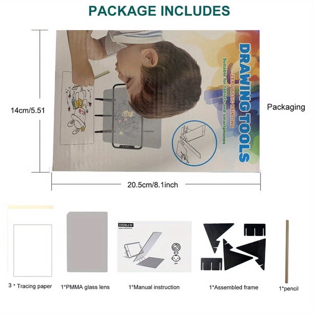 Optical Clear Drawing Board, Portable Optical Tracing Board Image Drawing Board Tracing Drawing Projector Optical Painting Board Sketching Tool For Kids, Beginners, Artists
