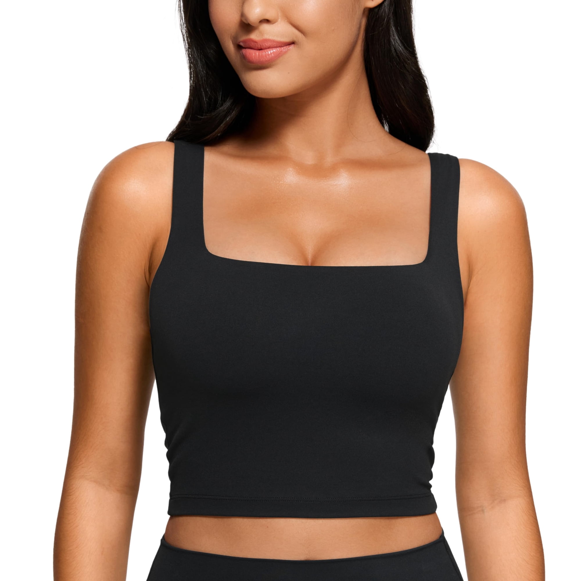 Sujetador Deportivo Crz Yoga Butterluxe Para Mujer Con Cuello Cuadrado, Negro