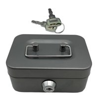 Bothyi - Caja De Dinero Con Bloqueo Con Mango Superior Modern Metal Birthet Baster Case Bloqueking Gray