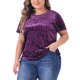 thumbnail image 4 of Agnes Orinda Tops para Mujer de Talla Grande Cuello Redondo Manga Corta Camisetas de Terciopelo Talla 3X Púrpura, 4 of 5